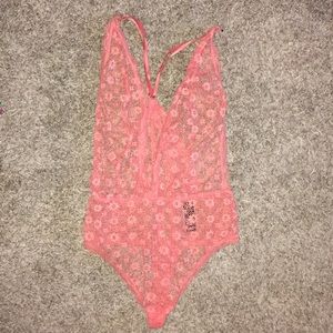 Vs Dark Coral Sheer Teddy